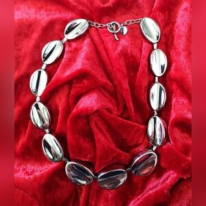 Talbots Silver Tone Oval Link Chunky Statement Necklace - In Excellent Condition